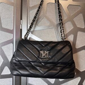 Badgley Mischka Black Quilted Shoulder Bag (( little damaged))